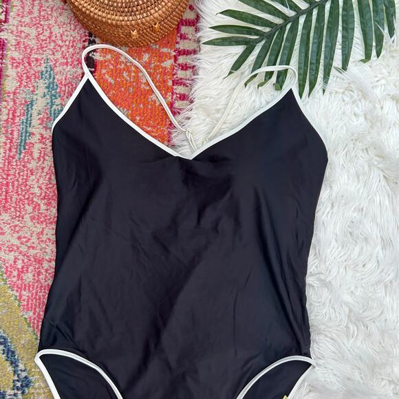 Summersalt Black White Contrast Padded Backflip One Piece Swimsuit Plus Size 20 - Picture 3 of 5